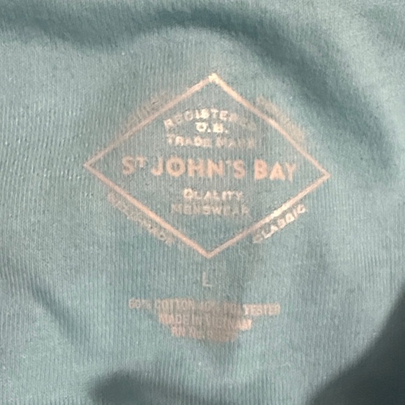 St. John's Bay Light Blue and Gray Striped Polo - Picture 4 of 4